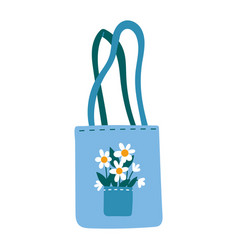 Cute Tote Bag Eco-bag With Flowers Cartoon Style