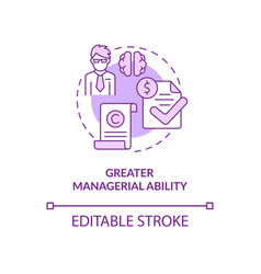 Greater Managerial Ability Purple Concept Icon