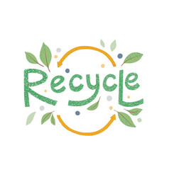 Modern Eco Sticker With Recycle Sign Arrows