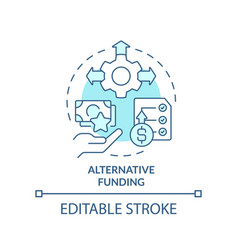 Alternative Funding Turquoise Concept Icon