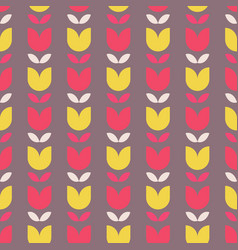 Geometric Tulip Flowers Seamless Pattern