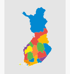 Map Country Finland Divided On Regions