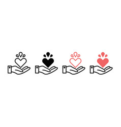 Quality Of Life Icon Set Heart Health Insurance