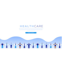 Health Care Web Template Doctor Holding Hands