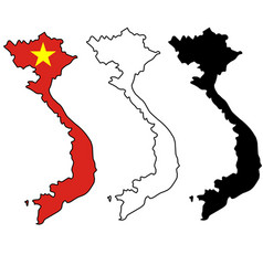 Map Of Vietnam With Flag Outline Vietnam