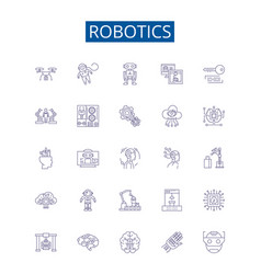 Robotics Line Icons Signs Set Design Collection