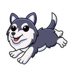 Cute Siberian Husky Dog Cartoon Running