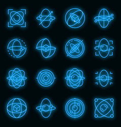 Gyroscope Icons Set Neon