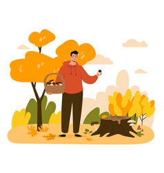 Man Picking Mushrooms