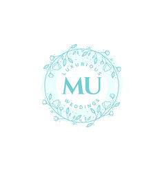 Mu Initials Letter Wedding Monogram Logos