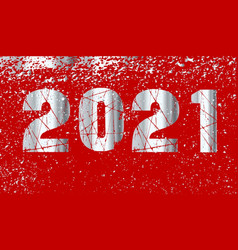 New Year 2021 In Red And Silver