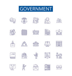 Government Line Icons Signs Set Design Collection