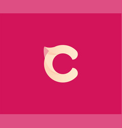 Logotype Letter C Fluid With Satin Texture