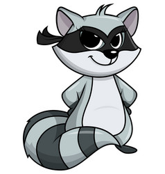 Attractive Female Raccoon Bandit Cartoon Clip Art