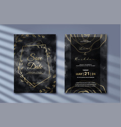 Luxurious Wedding Invitation With Gold Floral