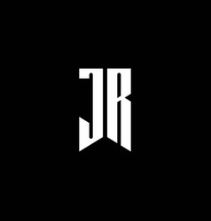 Jr monogram letter logo ribbon with shield style Vector Image