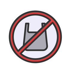 No Plastic Bags Icon Image