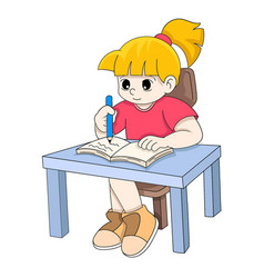 Girl Is Studying Hard To Prepare For Tomorrow Exam