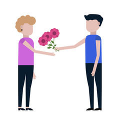 Guy Gives The Girl Flowers Icon