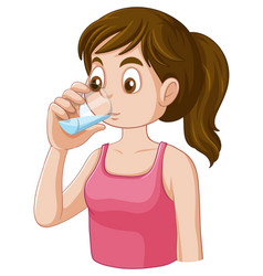 Puberty Girl Drinking Water