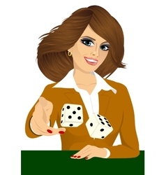 Woman Throwing The Dice Gambling Playing Craps