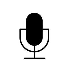 Black Microphone On Stand Icon