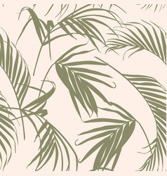 Nature Seamless Pattern Line Palm Leaves