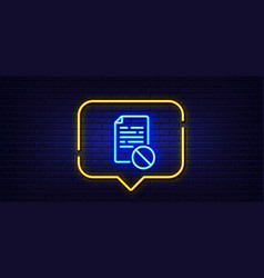 Not Allowed Document Line Icon No File Sign Neon