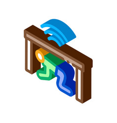 Protection Hide Human Under Table Isometric Icon