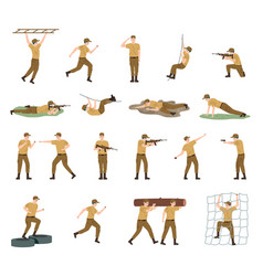 Military Training Flat Icon Set