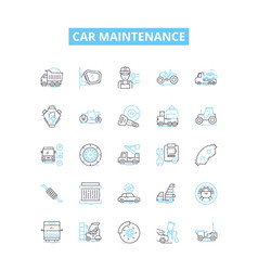 Car Maintenance Line Icons Set Servicing