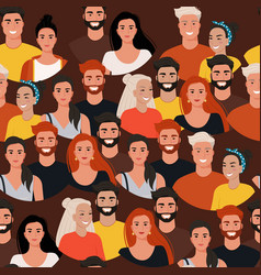 Crowd Of People Seamless Pattern