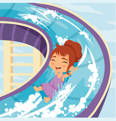 Girl In Slide Water Park