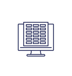 Online Spreadsheets Line Icon