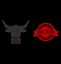 Rubber Made In Usa Stamp Seal And Polygonal Mesh