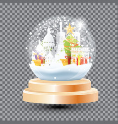 Magic Christmas Crystal Ball With Paris Landmarks