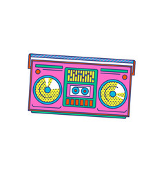 Pink Retro Music Boombox Icon Isolated On White