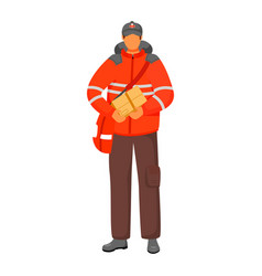 Post Office Male Worker Flat Color Royal Mail