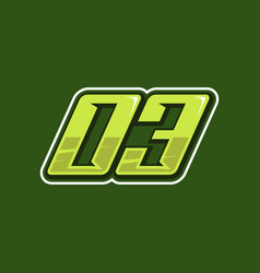 Racing Number 03 Logo Design