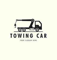 Towing Car Vintage Style Logo Icon Template Design