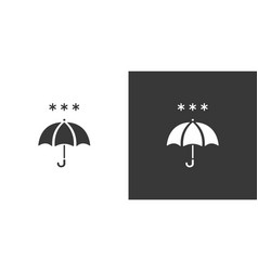 Umbrella And Heavy Snow Isolated Icon On Black