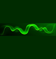 Dark Green Abstract Background With Glowing Neon