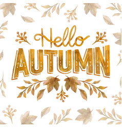 Watercolor Hello Autumn Lettering Design