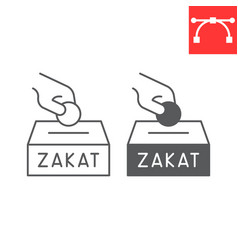 Zakat Line And Glyph Icon