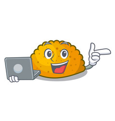 With Laptop Character Jamaican Patties