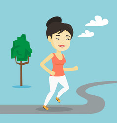 Asian Woman Running