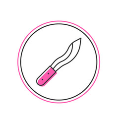 Filled Outline Machete Or Big Knife Icon Isolated