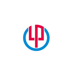 Letter Lp Linked Circle Geometric Line Logo