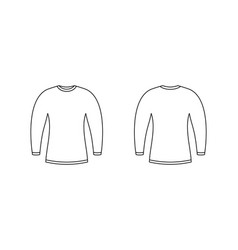 Long Sleeve Outline Front And Back View