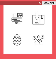 Mobile Interface Line Set 4 Pictograms Air